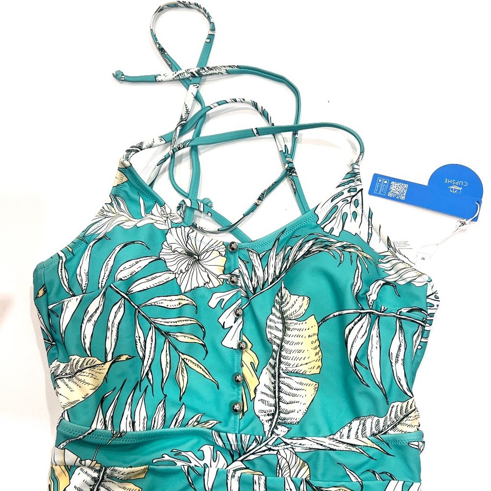 NWT Cupshe Tropical Print One Piece - Medium